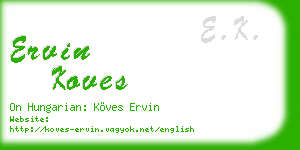 ervin koves business card